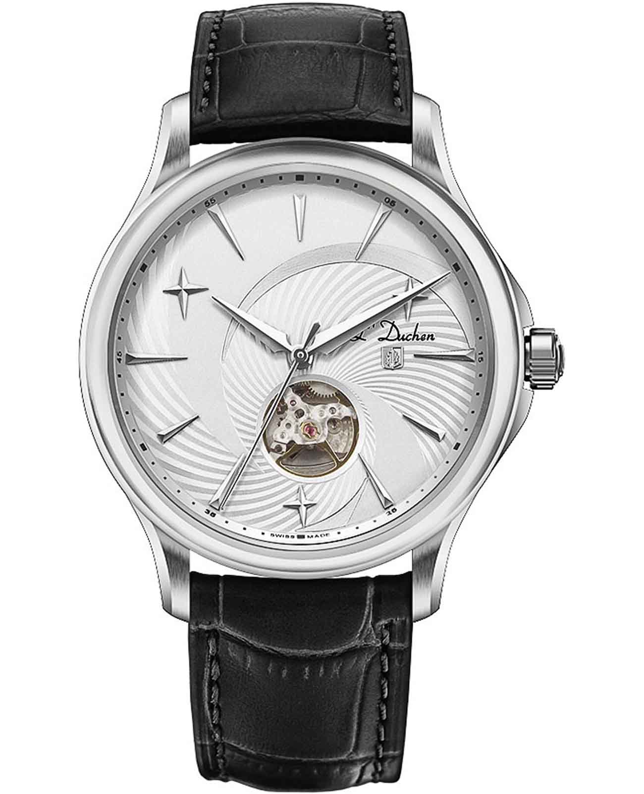 L'Duchen LDuchen Supernova D 154.11.33  D 154.11.33 механические мужские часы серебристый циферблат, браслет кожаный — вид спереди